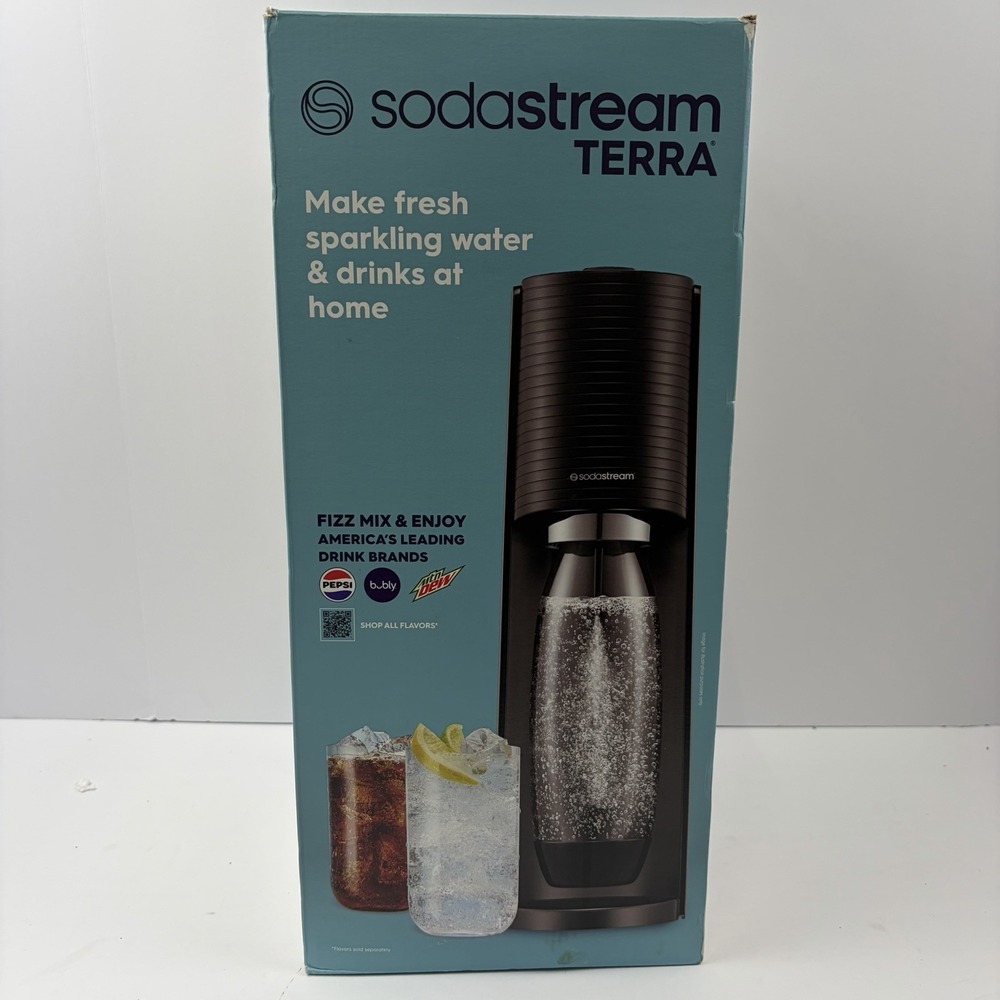 Sodastream TERRA Sparkling Water Maker, Starter Kit, CQC CO2 System, Includes 1